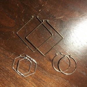 geometric earring set of 3